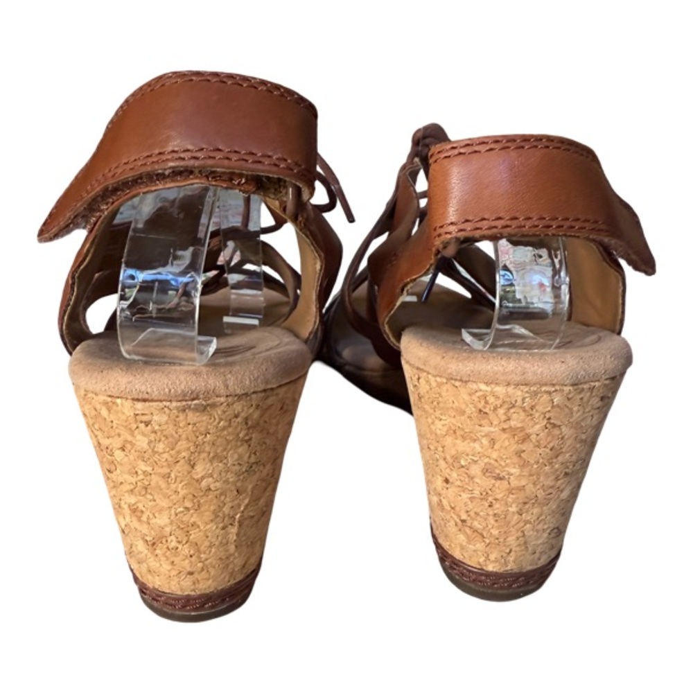 Clarks leather cork wedge sandals Size 9.5 - Picture 5 of 8
